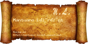 Mantuano Lóránt névjegykártya